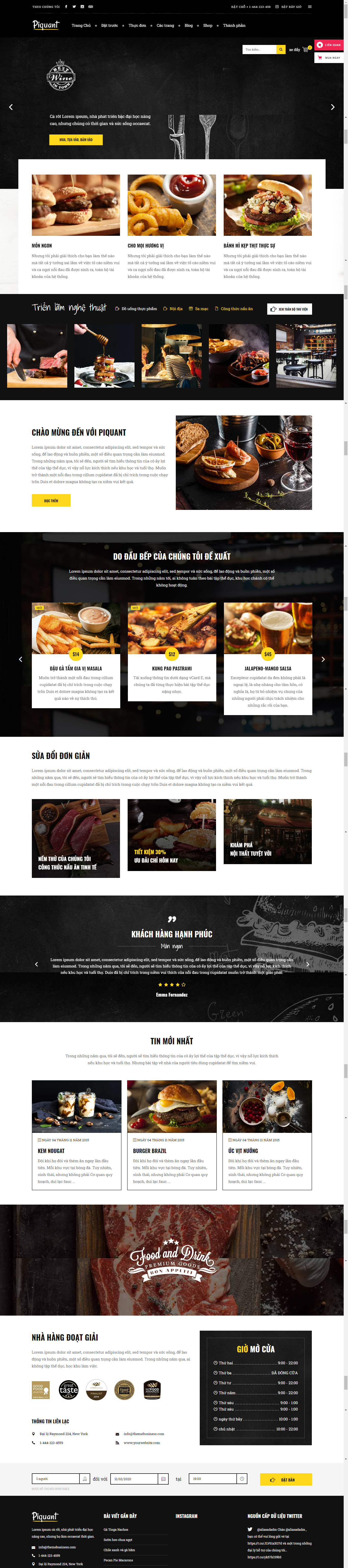 Mẫu website nhà hàng 002