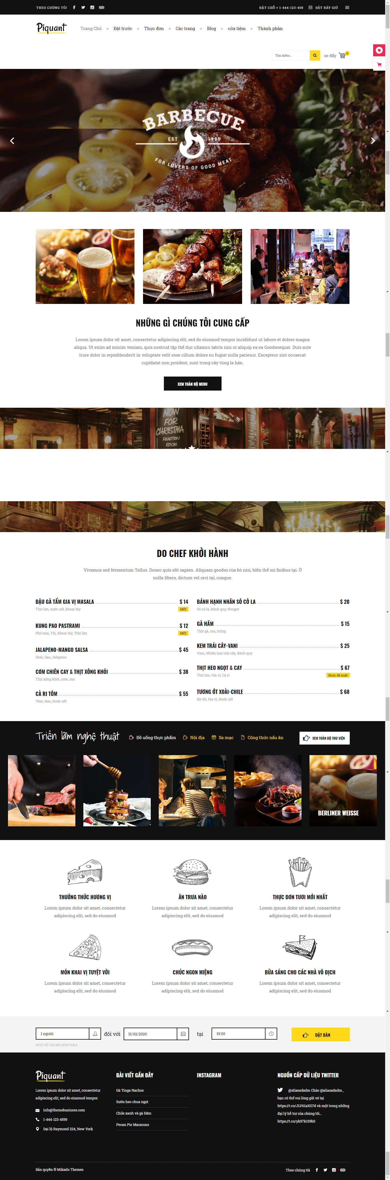 Mẫu website nhà hàng 007